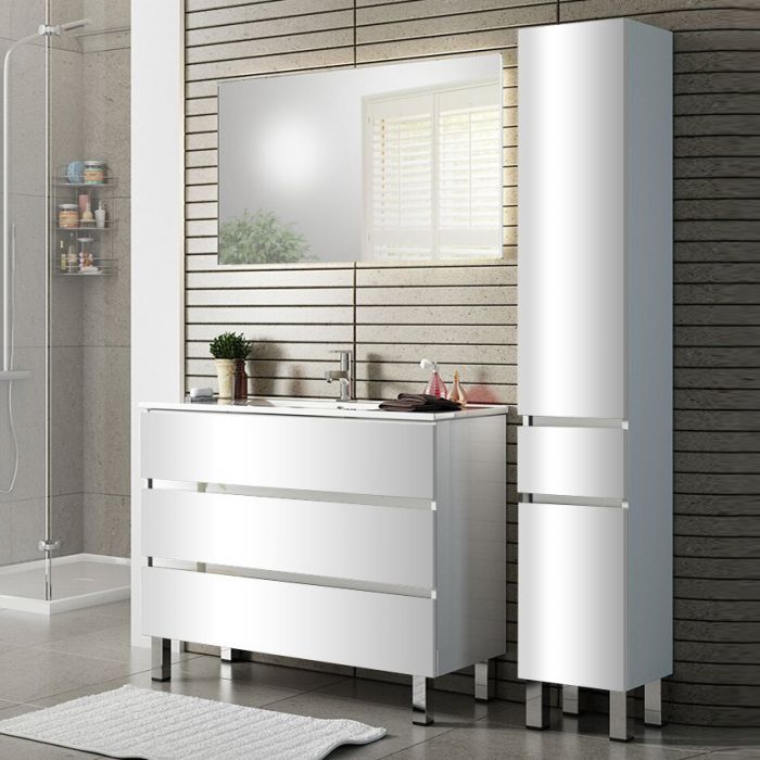 Тумба с раковиной Sanvit Кубэ-3 80 белый глянец