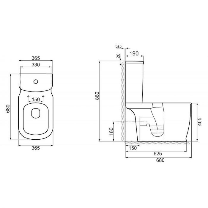 Унитаз-компакт BelBagno Prado BB10150CP/BB10150SC c сиденьем микролифт, белый