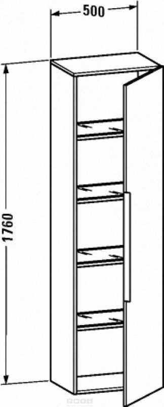Шкаф правый Duravit Happy D.2 H29253R2222, белый глянец