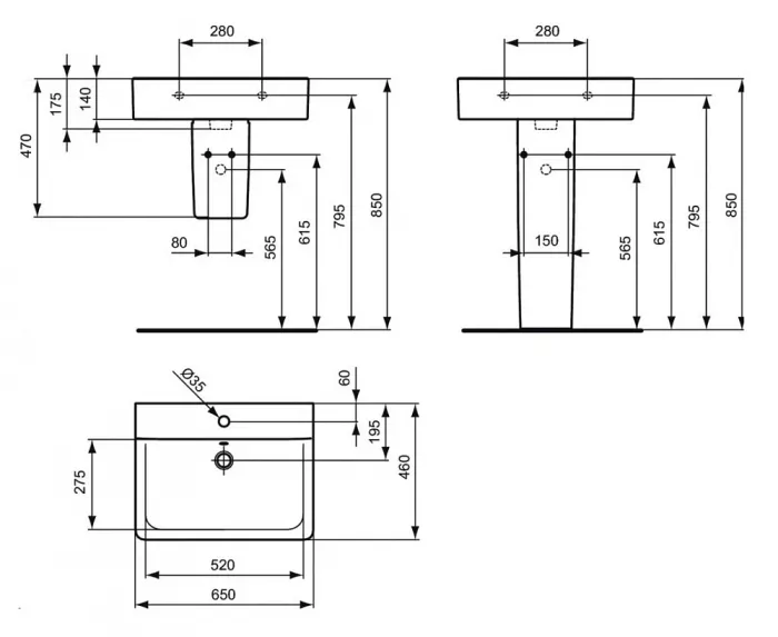Раковина Ideal Standard Connect E773001 белый