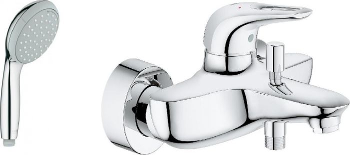 Комплект для ванной Смеситель Grohe Eurostyle New 33591003 для ванны с душем + Душевая лейка Grohe Tempesta New 100 27597000