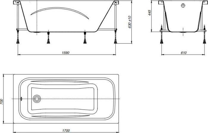 Акриловая ванна Roca Line 170х70 ZRU9302924 белая