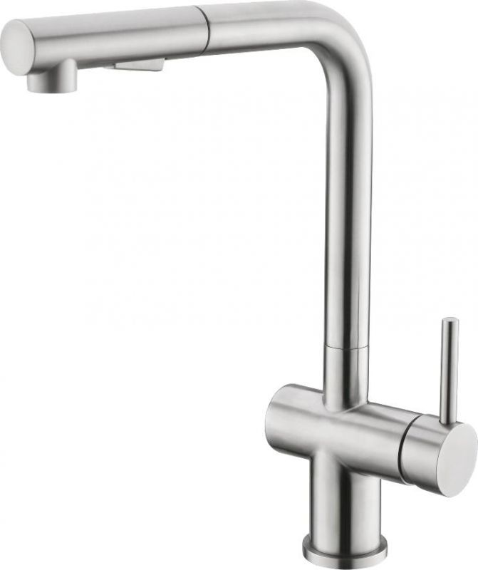 Смеситель для кухни BelBagno BB-LAM35-IN с выдвижным изливом, сатин