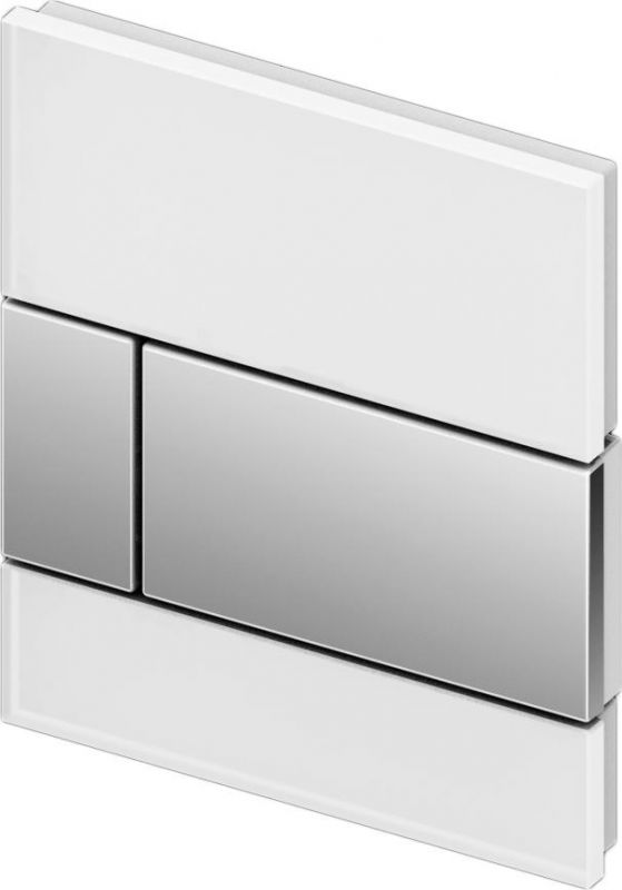 Кнопка смыва Tece Square Urinal 9242802 белое стекло (кнопка хром)