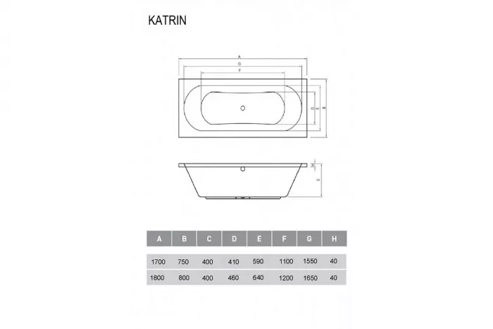 Акриловая ванна Relisan Katrin 170х75 Гл000026032 белый
