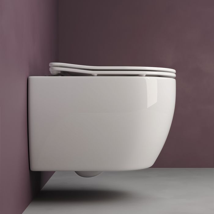 Комплект Унитаз подвесной Ceramicanova Play CN3001 с микролифтом, безободковый + Инсталляция Ewrika ProLT 0026-2020 + Кнопка 0041 хром
