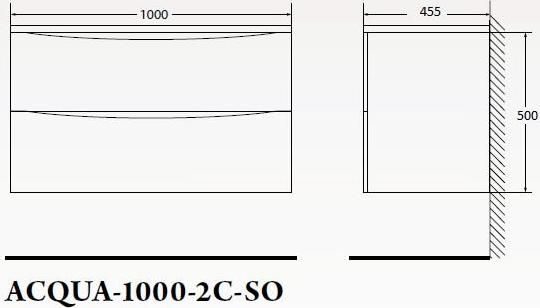 Тумба для комплекта BelBagno ACQUA-1000-2C-SO-BL bianco lucido