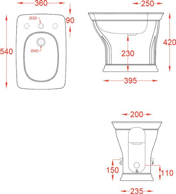 Напольное биде ArtCeram Civitas CIB002 01 00 bi*1, белый