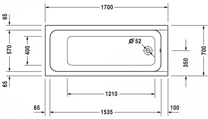 Акриловая ванна Duravit D-Code 170х70 700098000000000 белый