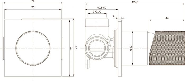 Смеситель для душа Omnires Contour CT8045AT, антрацит