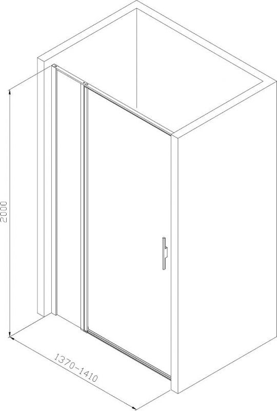 Душевая дверь Allen Brau Priority 140 3.31011.BA, профиль серебро, стекло прозрачное