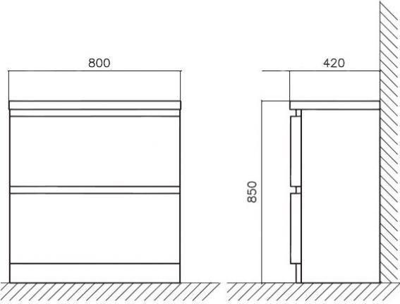 Тумба для комплекта BelBagno Energia BB800FHC/TL tortora lucido