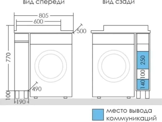 Тумба под раковину Санта Марс 19, 900127, белый