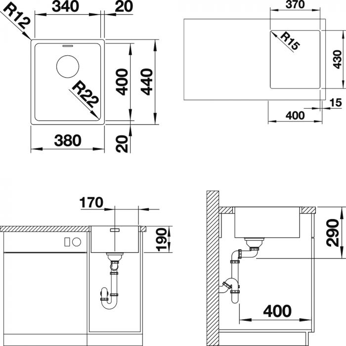 Кухонная мойка Blanco Andano 340-IF 522953