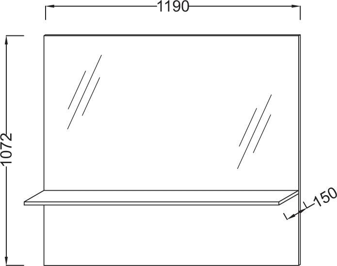 Зеркало 119х107 Jacob Delafon Struktura EB1215-N18 белое