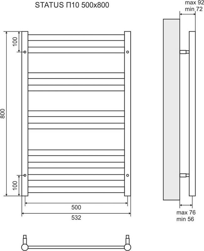 Решётка Tece TECEdrainline Quadratum 6 009 51 90 см матовая
