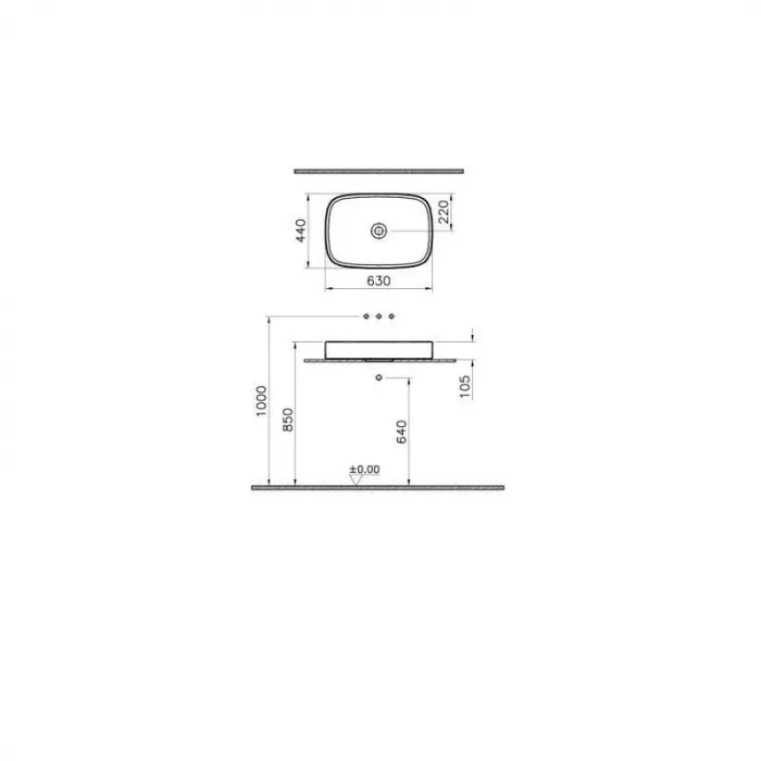Раковина накладная VitrA Memoria M58000003000 белый