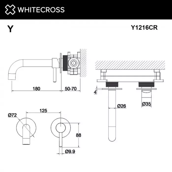 Смеситель для раковины Whitecross Y gold Y1216GL золото