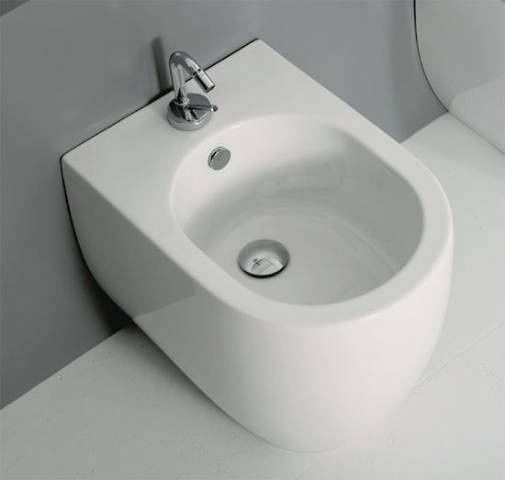 Биде напольное приставное Kerasan Flo 312201*1, белый