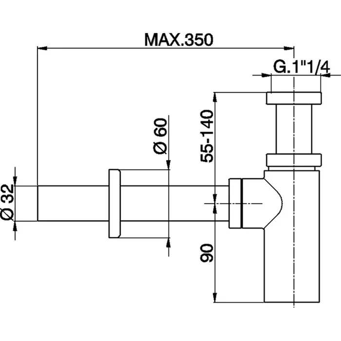 Сифон для раковины Cisal ZA0040422A серый