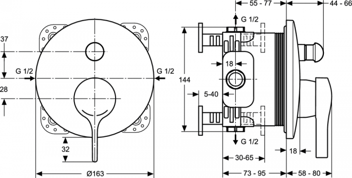 Смеситель Ideal Standard MELANGE A4720AA для ванны, с душем, хром