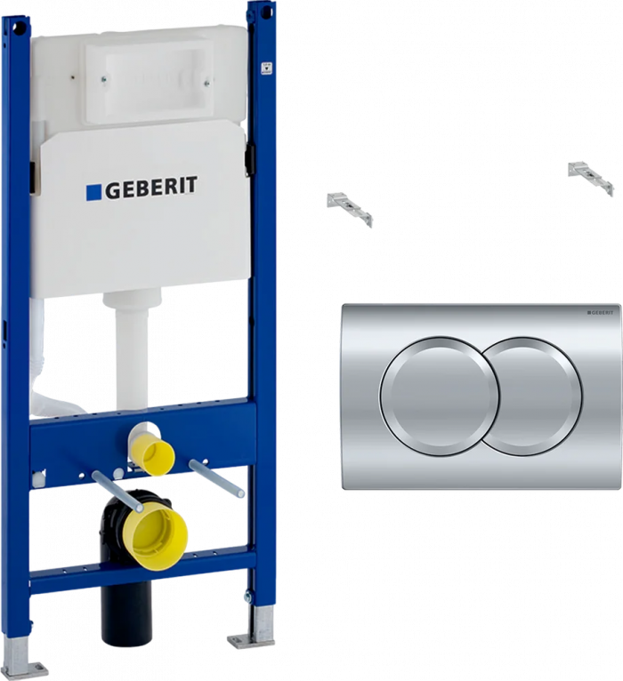 Инсталляция для подвесного унитаза Geberit Duofix Delta 458.149.21.1 с кнопкой смыва хром