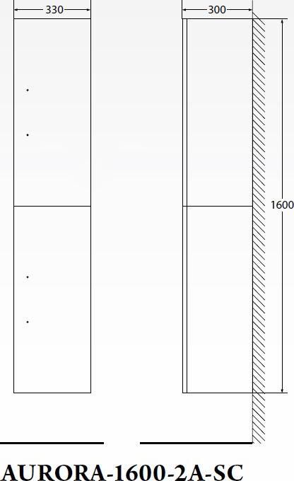 Шкаф подвесной Belbagno Aurora-1600-2A-SC-BL-P-L