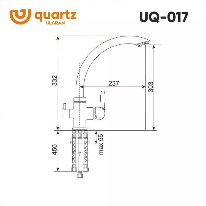 Смеситель для кухни Ulgran UQ-017 UQ-017-01 белый