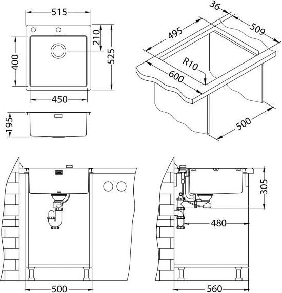 Кухонная мойка Alveus Pure 30 1103609