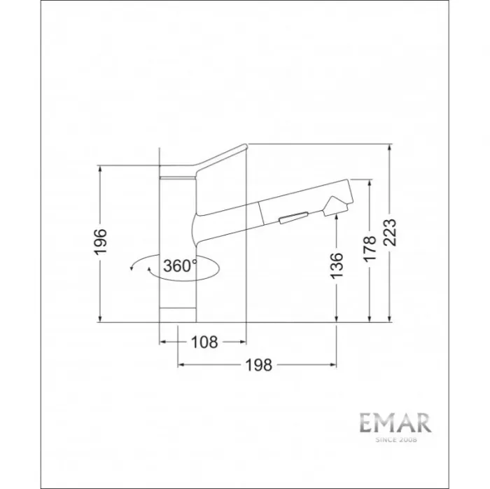 Смеситель для кухни Emar Quartz 3012.12 Оникс черный