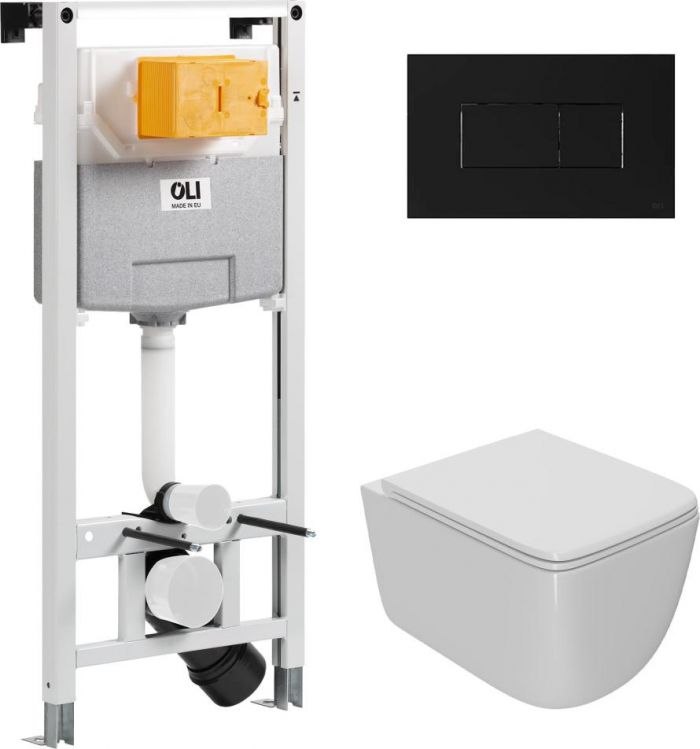 OLI 120 ECO Sanitarblock pneumatic + кнопка KARISMA, soft + Унитаз Point Меркурий PN41831