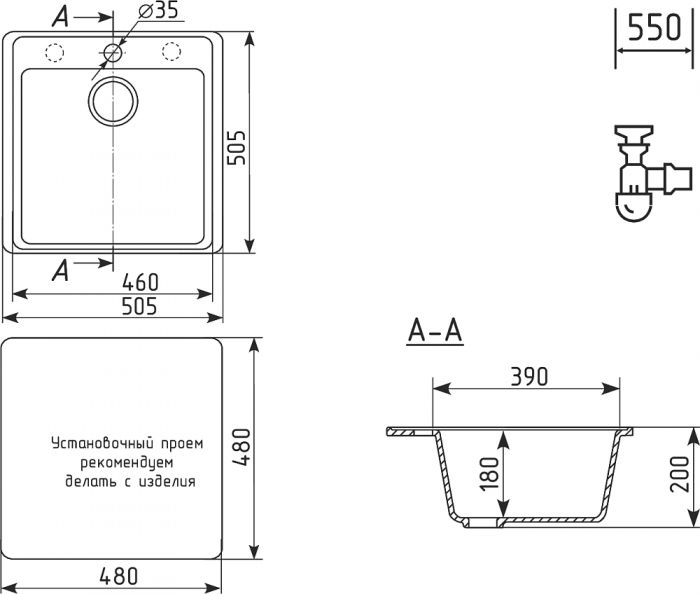 Мойка кухонная Domaci Солерно DF 505-03 десерт
