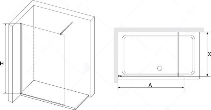Боковая стенка 65 см Radaway Espera DWJ 650 L 380214-01L стекло прозрачное