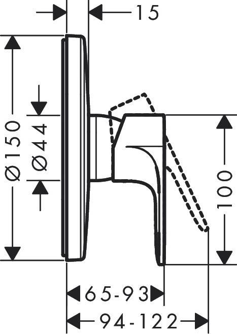 Смеситель для душа Hansgrohe Rebris S 72667000, хром