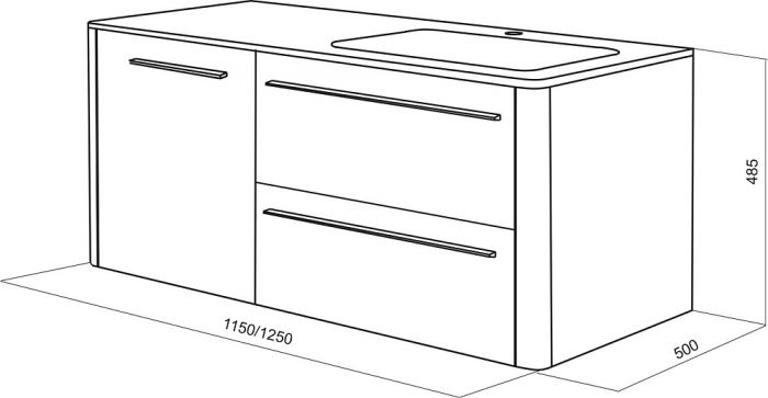 Тумба для комплекта Am.Pm Awe M15FHR1153VF 115 см R венге фактурная
