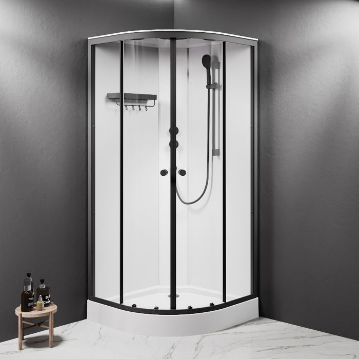 Душевая кабина Am.Pm X-Joy W94C-401-090BT 90х90см, с крышей, стекло прозрачное, профиль черный матовый