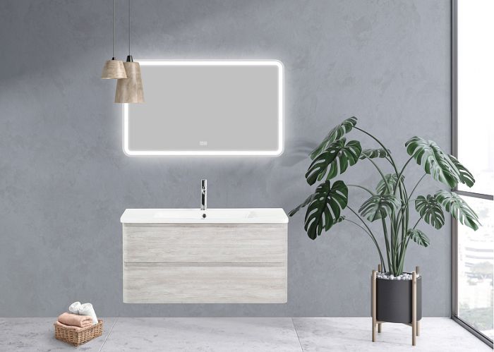 Зеркало BelBagno Marino SPC-MAR-1000-600-LED-TCH-WARM 100 см, с подсветкой, подогревом и сенсорным выключателем