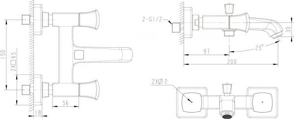 Смеситель Bravat Whirlpool F678112C-01 для ванны