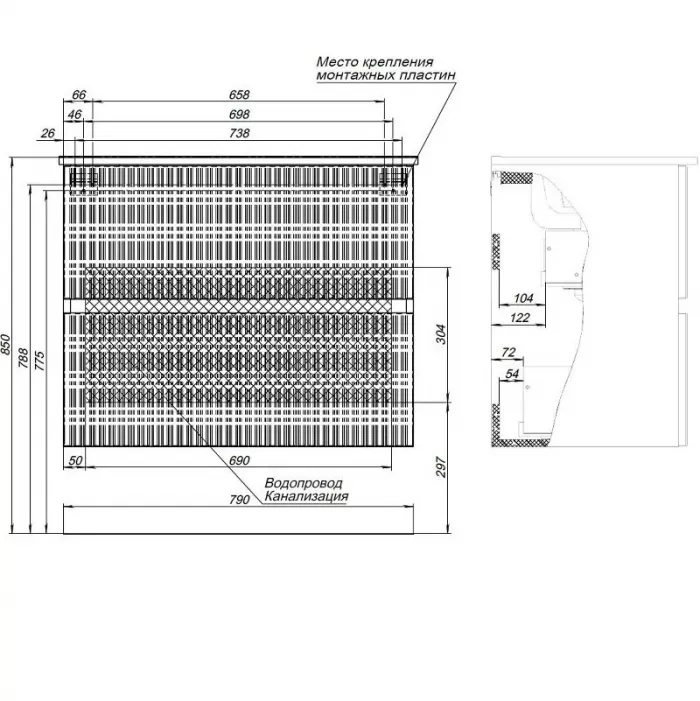 Чугунная ванна Delice Parallel 160х70 DLR_220504 белый