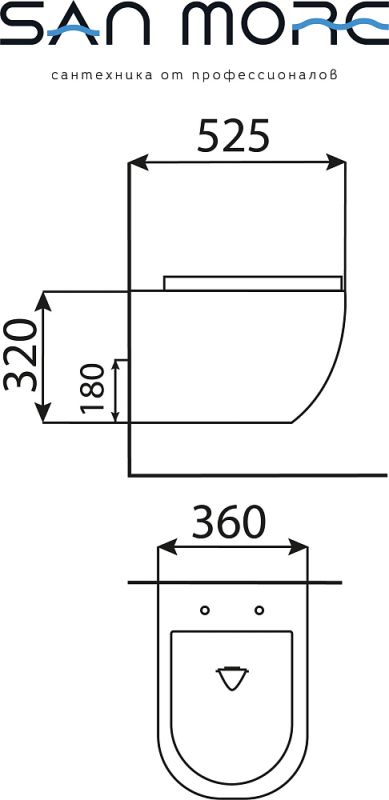 Комплект Bocchi 8010-1000 с подвесным унитазом San More Fiaba SMT971901 с сиденьем микролифт
