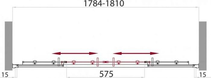 Душевая дверь в нишу BelBagno UNO-BF-2-180-M-Cr