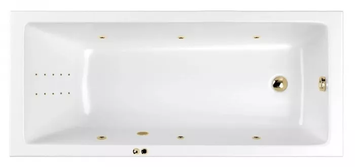Акриловая ванна Whitecross Wave Slim 160х70 0111.160070.100.LINENANO.GL золото, белый