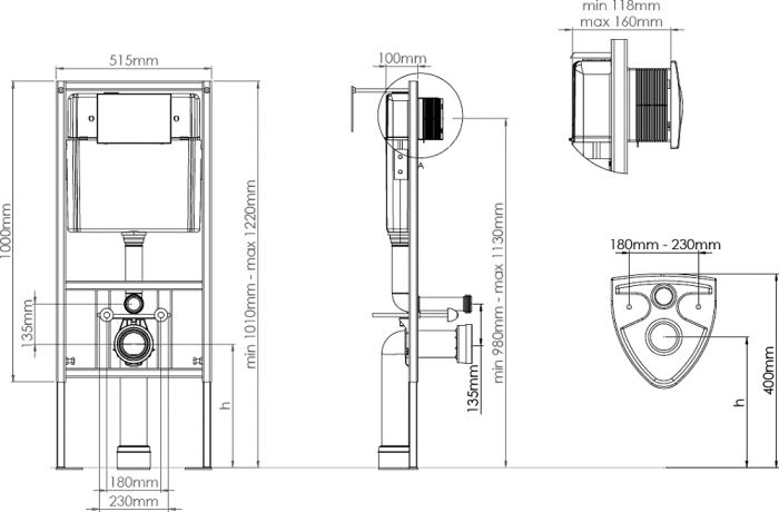 Комплект Унитаз подвесной Seramiksan Petite + Крышка AG50006 с микролифтом + Инсталляция DIWO + Кнопка 7310 белая