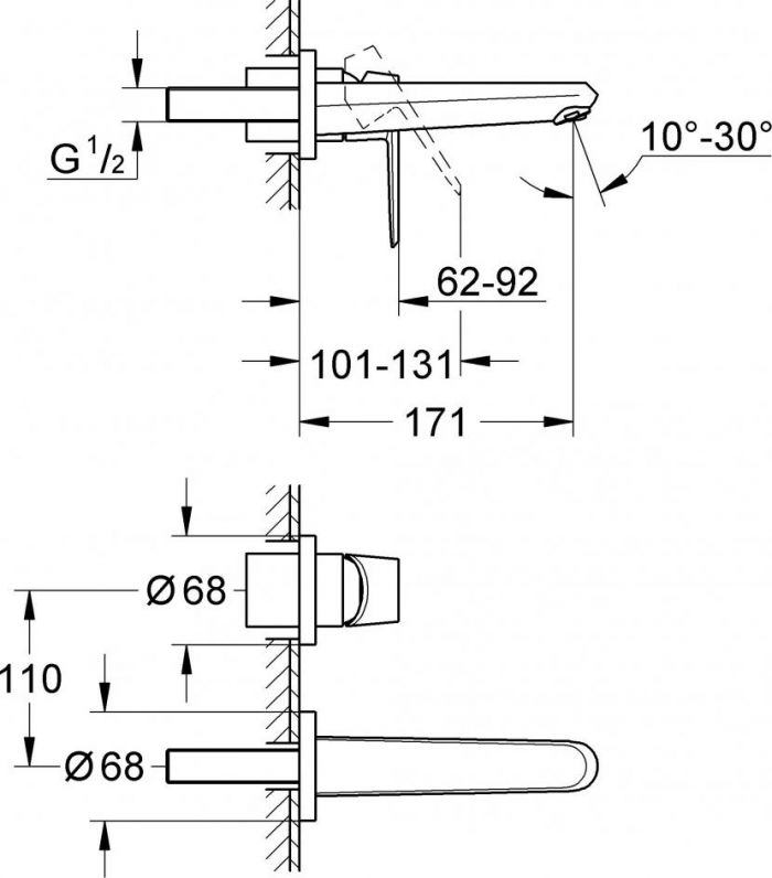 Смеситель Grohe Lineare New 19965001 на борт ванны