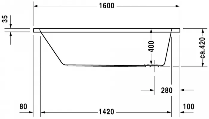 Акриловая ванна Duravit D-Code 160х70 700096000000000 белый