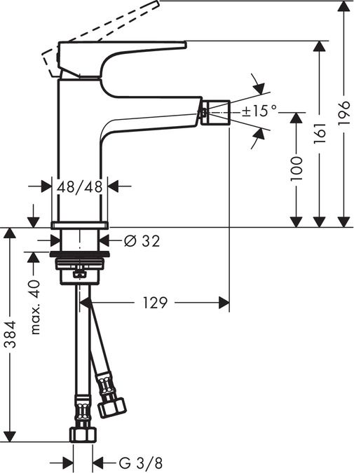 Смеситель для биде Hansgrohe Metropol 32520700, белый матовый