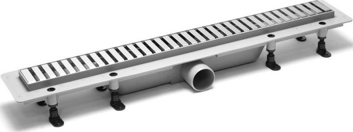 Душевой лоток PlastBrno Design 3 40 см SZA3400 с решеткой, хром