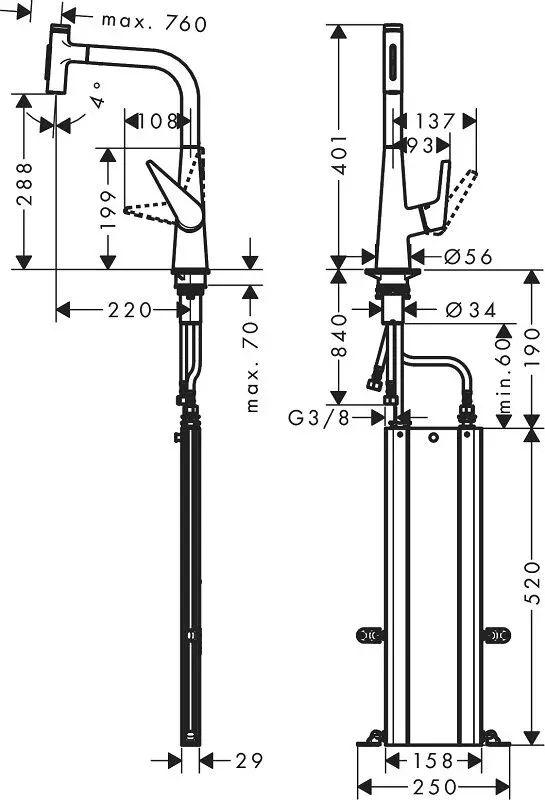 Смеситель для кухни Hansgrohe Talis Select 73867800 серый