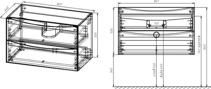 Тумба под раковину Vincea Mia VMC-2MC800RW