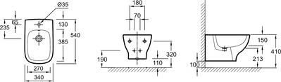 Подвесное биде Jacob Delafon Struktura EMC0002-00